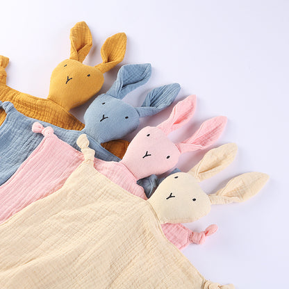 Cotton double gauze baby saliva towel sleeping bag blanket doll baby comfort towel can be imported rabbit blanket