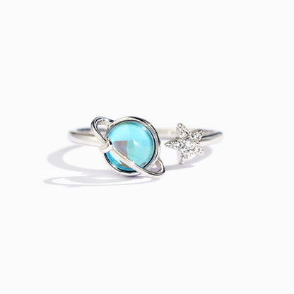 Cross-border hot selling s925 sterling silver fingertip star moon earth ring female simple fashion European and American style index finger ring