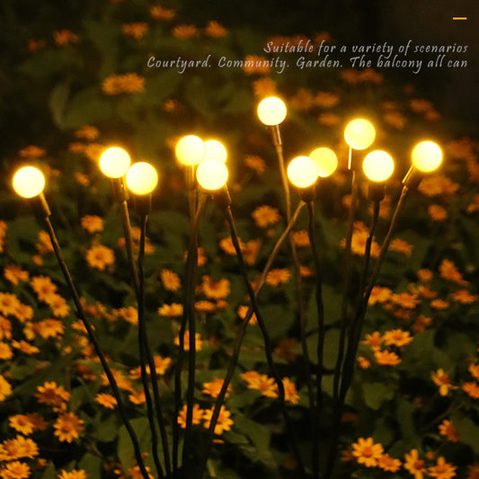 Cross-border solar firefly light wind-driven lawn light garden garden light decoration LED swing ball ground light